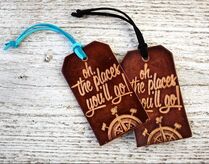 Tolkien quote leather luggage tag on Go Beyond bookish shop